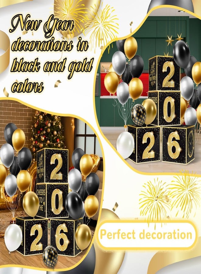 Denylo pro New Years Eve Party Supplies 2026 Balloon Box Kit Gold and Black New Years decorations for 2026 Happy Eve Party Decoration Supplies - Image 5